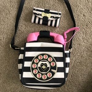 Betsey Johnson phone crossbody with wallet.